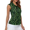thumbnail image 4 of Whosucclay Green Leaf Pattern Sleeveless Shirts for Women Quick Dry Trendy Easy Clean Tennis Sport Tops XS - 2XL, 4 of 8