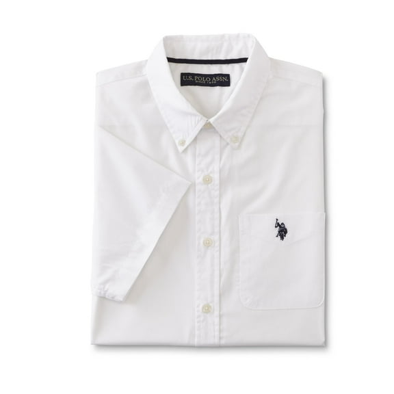 U.S. Polo Assn. Men's Short Sleeve Madras Woven Shirt - White - (XX-Large)