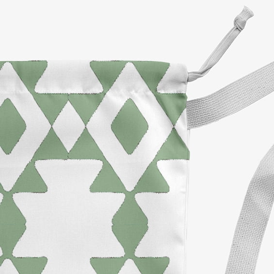 Simply Daisy Geometric 28 x 36 in Green Laundry Bag