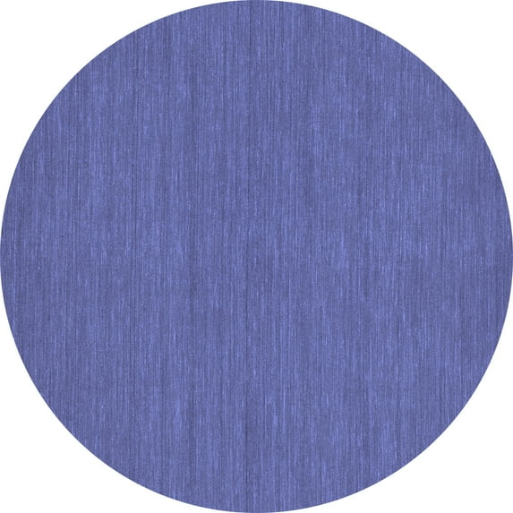 Ahgly Company Machine Washable Indoor Round Abstract Blue Contemporary Area Rugs, 4' Round