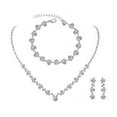 thumbnail image 6 of ievspot 1Set Women Jewelry Set Rhinestone Choker Hanging Earrings Bracelet Set Adjustable Extension Chain Prom Party Bride Wedding Jewelry, 6 of 8