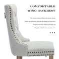 thumbnail image 5 of JETEAGO Linen Fabric Dining Chair Set of 4, Upholstered Tufted Dining Room Chair with Nailhead Trim and Solid Light Color Wood Leg for Kitchen, Beige, 5 of 8