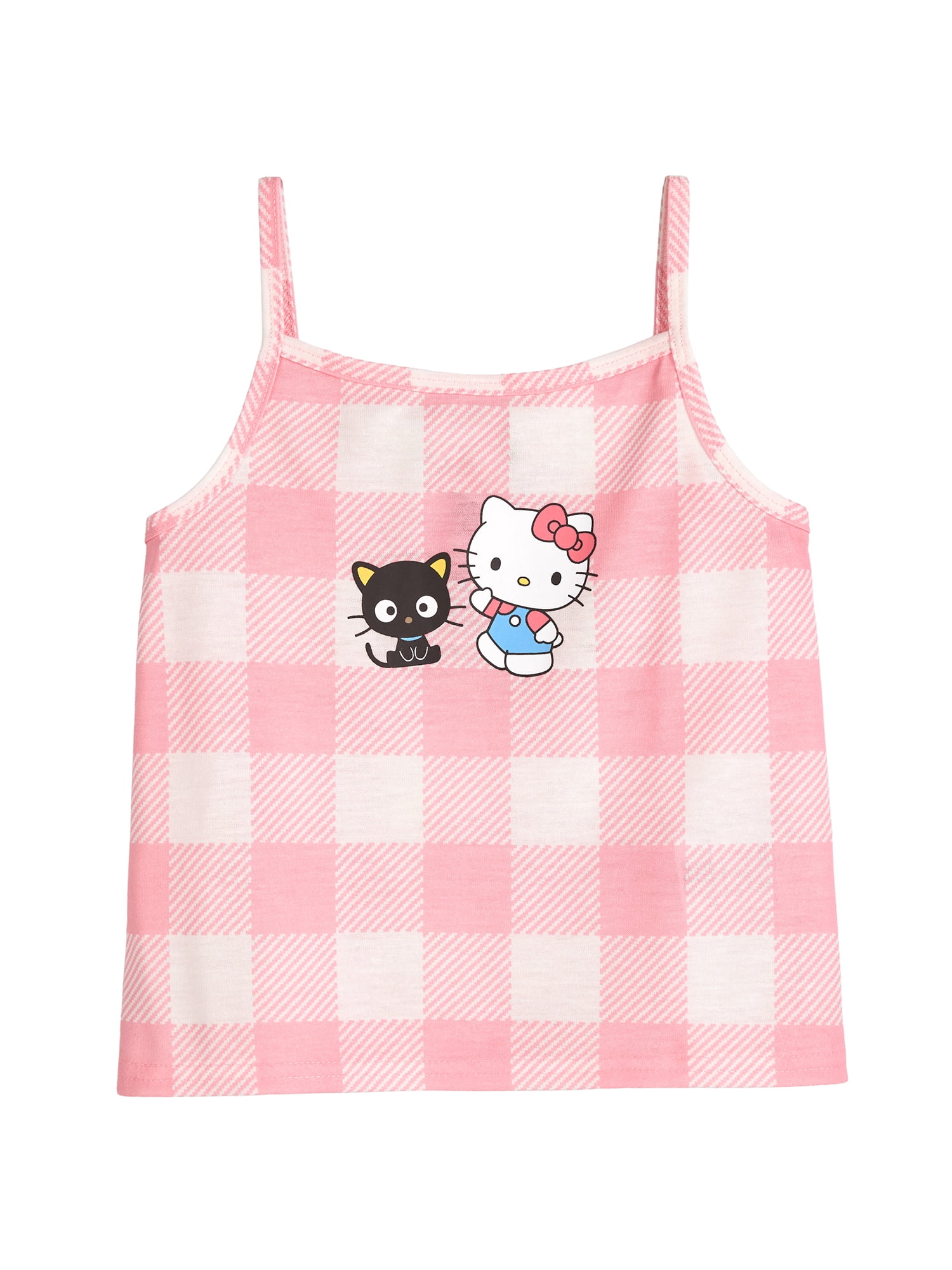 Hello Kitty Girls Tank Sleep Top and Shorts Pajama Set, 2-Piece, Sizes 4-12