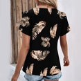 thumbnail image 2 of Tops de Algodón para Mujeres Cuello en V Moda Casual Manga Corta Primavera Verano Top para el Hogar Y Diario, 2 of 6