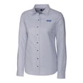 thumbnail image 2 of Women's Cutter & Buck  Charcoal Montana State Bobcats Vault Stretch Oxford Stripe Long Sleeve Tri-Blend Button-Up Dress, 2 of 3