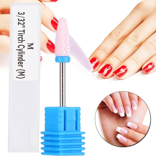 Broca Para Uñas Con Forma De Cilindro De Cerámica, 5 Tipos, Cabezal De Pulido Para Herramientas De Manicura Y Pulido De Uñas