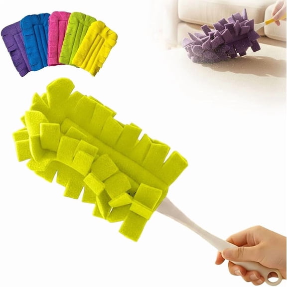 360° Duster Refills - Reusable & Washable Heavy Duty Duster Pads for Dust, Wet Dry Cleaning, for Home Cleaning, Fits Standard Duster Handles, Multi-Surface Cleaning Tool (Yellow)