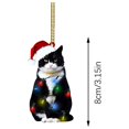thumbnail image 3 of CASAFUN Black Cat Halloween Christmas Ornament Birthday Gift for Cat Lovers,Black Cat Xmas Decor Tree Hanging,Christmas Ornament,Car Hanging Ornaments, 3 of 3