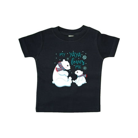 

Inktastic My Yaya Loves Me- cute polar bears Gift Baby Boy or Baby Girl T-Shirt