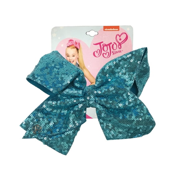 Turquoise Sequin Hair Bow