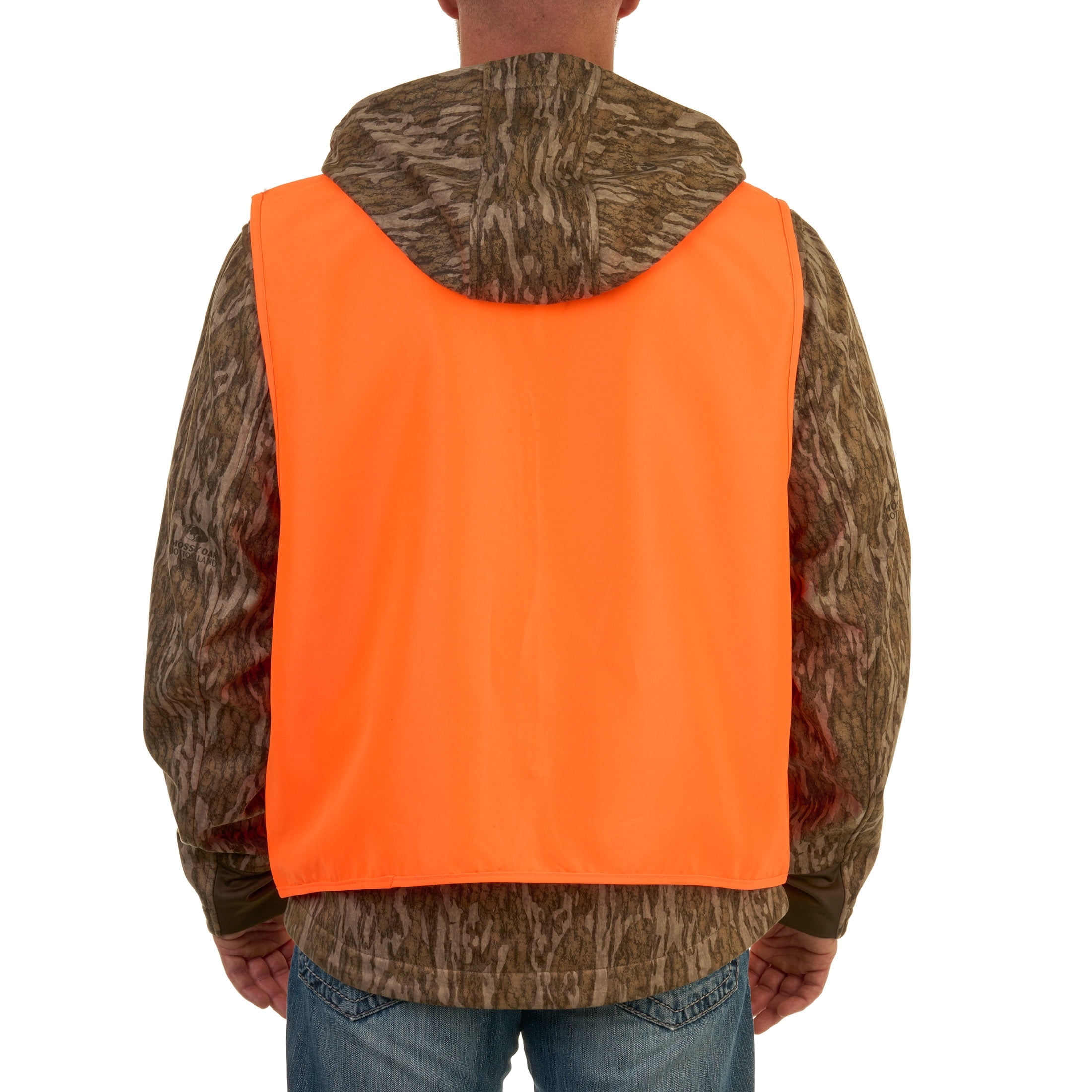 (2 pack) Mossy Oak Blaze Orange Men's Hunting Vest, up to Size 2XL/3XL