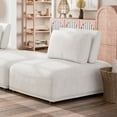 thumbnail image 2 of Furniture of America Tatiana Chenille and Wood Armless Chair in White, 2 of 4
