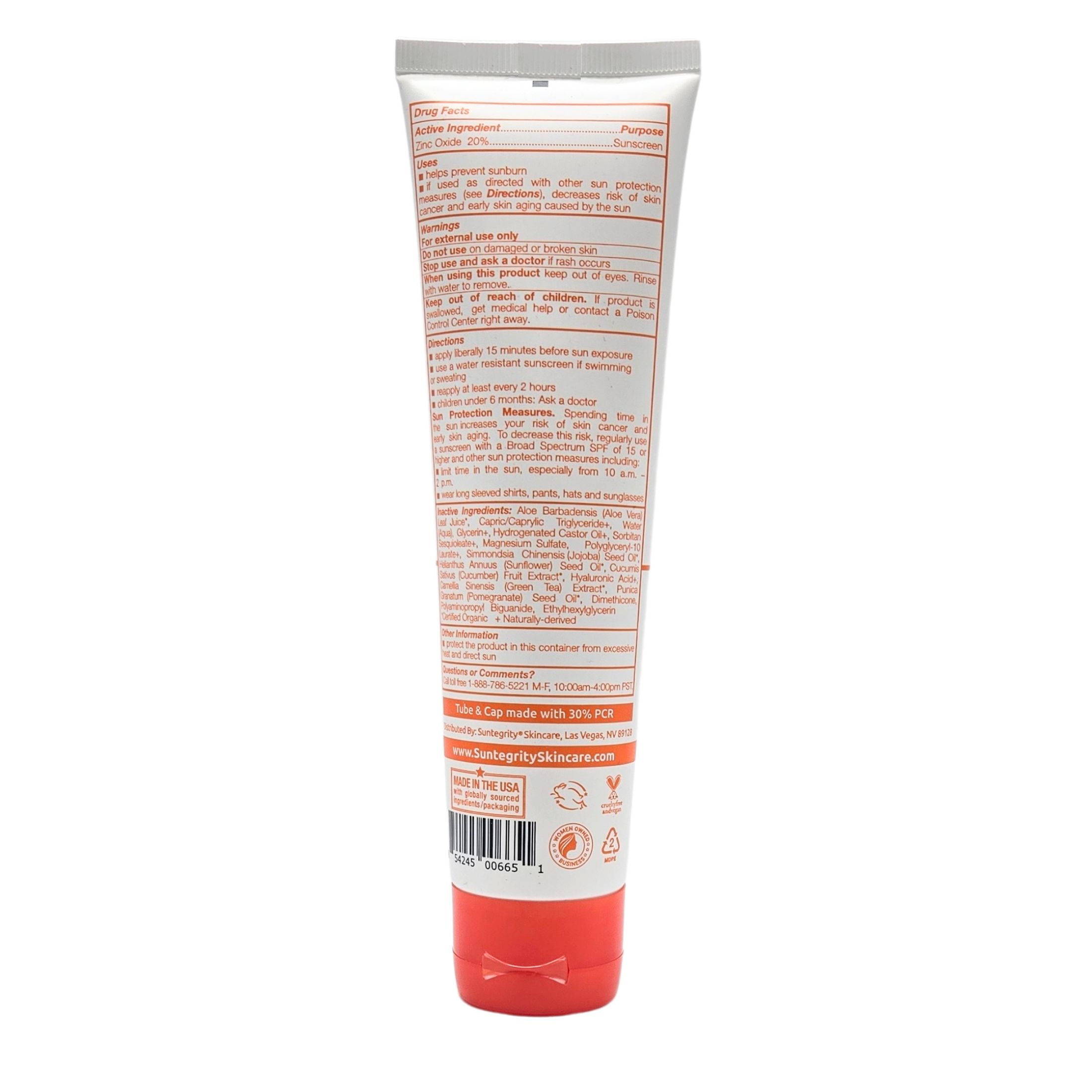 Suntegrity UNSCENTED Mineral Body Sunscreen, Broad Spectrum SPF 30 - 5oz