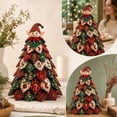 thumbnail image 2 of Christmas Patchwork Fabric Tree DIY Craft Kit,Plaid Quilted Tabletop Mini Tree Making Set With Doll Topper,Handmade Decor For Mantel,Table,Winter Holiday Home Decor A-Elf, 2 of 7
