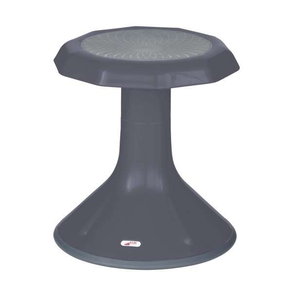 ECR4Kids ACE Active Core Engagement Wobble Stool, Flexible Seating, 15in Seat Height - Grey