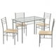 thumbnail image 2 of Juego de Comedor Costway Mesa Rectangular de Vidrio y 4 Sillas Metal, 2 of 9