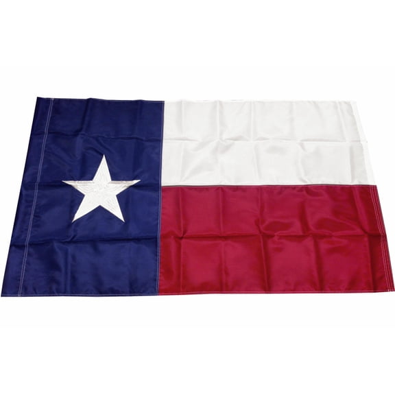 3x5' TEXAS Flag Embroidered Nylon American USA Flag w/ POLE POCKET SLEEVE
