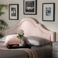 thumbnail image 4 of Baxton Studio Rita Velvet and Wood King Headboard in Light Pink, 4 of 6