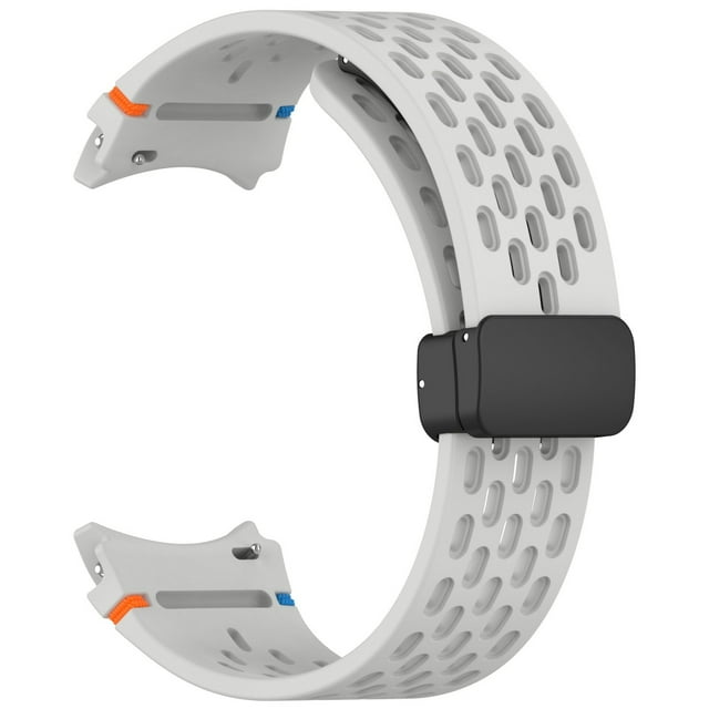 BotaniNest 22MM FE Silicone Sports Watch Band With Fold Over Clasp Breathable Hole Design