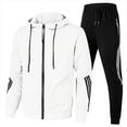 thumbnail image 1 of Veste de Sport Décontractée pour Hommes 2 Pcs Mode Fermeture Éclair Course, 1 of 3