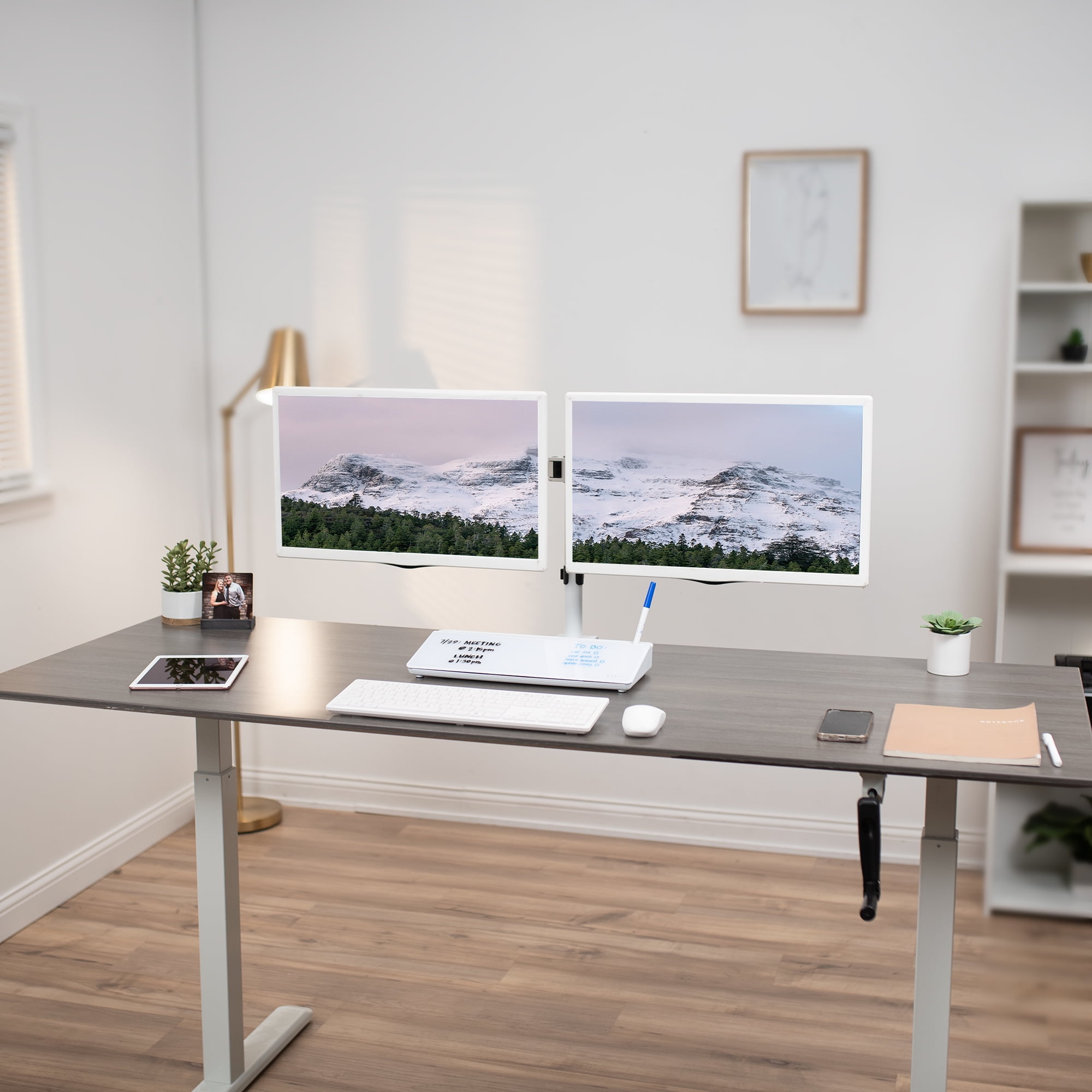 VIVO Desktop Dry Erase Board with Hidden Storage, 16" x 7" Glass Whiteboard