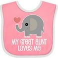 thumbnail image 3 of Inktastic Great Aunt Loves Me Elephant Boys or Girls Baby Bib, 3 of 4