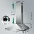 IsEasy 30 inch Range Hood, 500 CFM Wall Mount Vent, Stainless Steel, 3