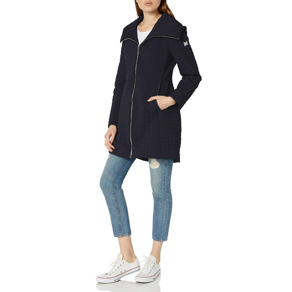 Dawn Levy Coats & Jackets - Womens Jacket Navy Small Quilted Fold Over ...