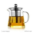 thumbnail image 4 of Square Bottom Teapot, Glass Tea Set 1 Piece Stainless Filter Infusion Tea Kettle with Removable Infuser Square Glasstea Set for Giving Anti Breakage Packaging, 1* (550Ml) Square Bottom Teapot, 4 of 7