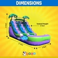 thumbnail image 4 of Pogo Bounce House Crossover Kids Inflatable Water Slide,Purple Marble Tropical With Blower, 12 ft, 4 of 9