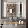 thumbnail image 2 of 24x40 Inches LED Bathroom Mirror – Wall Mounted Vanity Mirror with Front and Back Double LED – Dimmable 3 Colors, Anti-Fog, Shatterproof, Memory Feature – Vertical or Horizontal Mount, 2 of 7