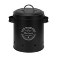 thumbnail image 2 of Vegetable Storage Bucket Metal Kitchen Can - Potato Garlic & Waterproof Lid Container Black, 2 of 6