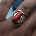 thumbnail image 4 of Natural Certified Red Coral Gemstone Moonga Astrological Ring 925 Sterling Silver Handmade Birthstone Jewelry Ring For Men, 4 of 4