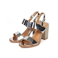 thumbnail image 5 of Liliana DI21 Women Metallic Open Toe Slingback Block Heel City Sandal, 5 of 5
