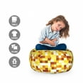 thumbnail image 2 of Abstract Storage Toy Bag Chair, Grunge Style Squares in Earth Tones Pixel Art Concept, Stuffed Animal Organizer Washable Bag, Small Size, Pastel Yellow Paprika, by Ambesonne, 2 of 3