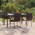 thumbnail image 1 of vidaXL 5 Piece Garden Dining Set Brown Poly Rattan, 1 of 5