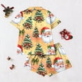 thumbnail image 4 of Short Sleeve Christmas Pajamas Set for Women Button Down Sleepwear Matching Shorts Graphic Cute Pjs 2 Piece Lounge Sets, 4 of 5