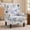 Blue Floral, variant on Bezseller Wingback Armchair with High Back, Upholstered Accent Chair for Living Room,Bedroom,Office,Blue Floral