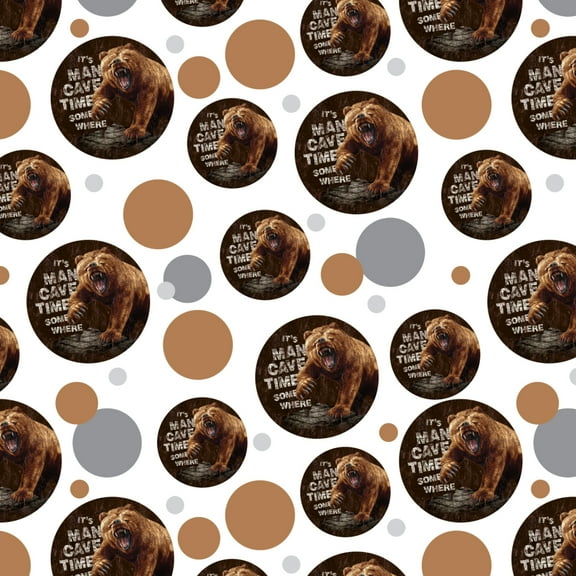 It's Man Cave Time Somewhere Bear Premium Gift Wrap Wrapping Paper Roll