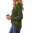 thumbnail image 3 of Fantaslook V Neck Henley Blouses for Women Dressy Fall Tops Long Sleeve Shirts Fashion Clothes, 3 of 8