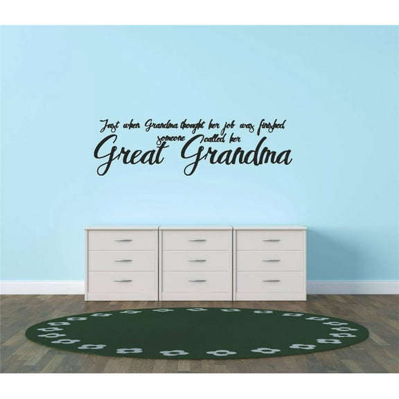 Family Great Grandma Cute Quotes & Sayings Wall Decal Decoration Cute Great Grandma Love Quote Lasts Years and Easily Removable - Size: 5 In(W) x 10 In(H)