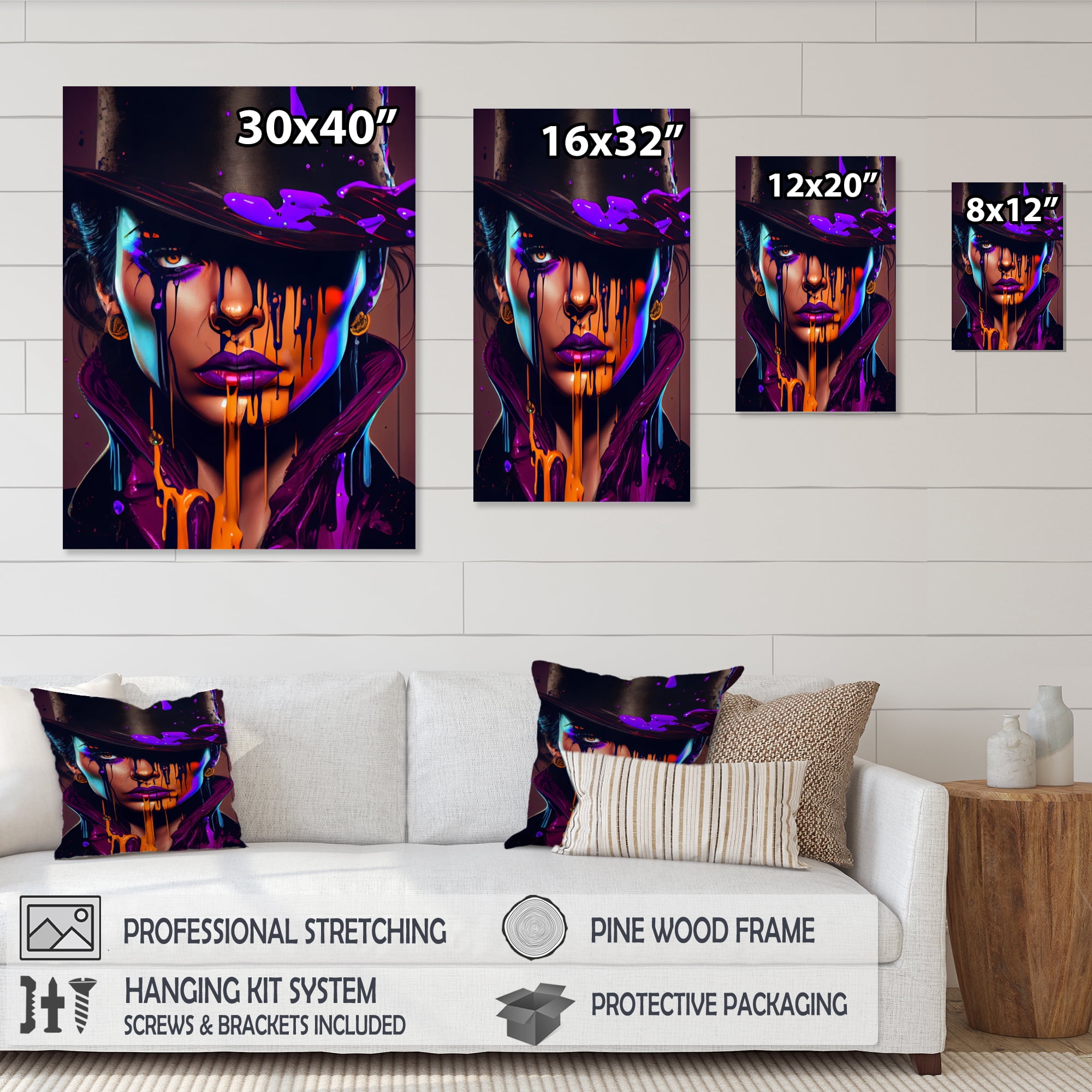 Designart Female Criminal Mastermind III Canvas Wall Art
