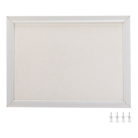 Realspace™ Linen Bulletin Board, 17" x 23", Wooden Frame With White Finish