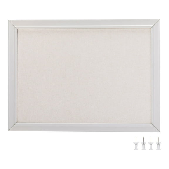 Realspace™ Linen Bulletin Board, 17" x 23", Wooden Frame With White Finish