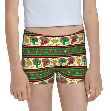 Pofeuu Vintage Mexican Print Soft Cotton Girls Boyshort panties Toddler Underwear-Medium