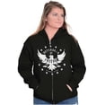 thumbnail image 3 of Defender Freedom Patriotic Eagle Unisex Fleece Graphic Zip Up Hoodie Brisco Brands 2X, 3 of 6