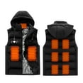 thumbnail image 2 of guisaled Heated Vest for Mrn with Hood Electric Rechargeable USB Lightweight Heating Vest Warming Softshell 16 Heating Zone Heated Jackets, 2 of 4