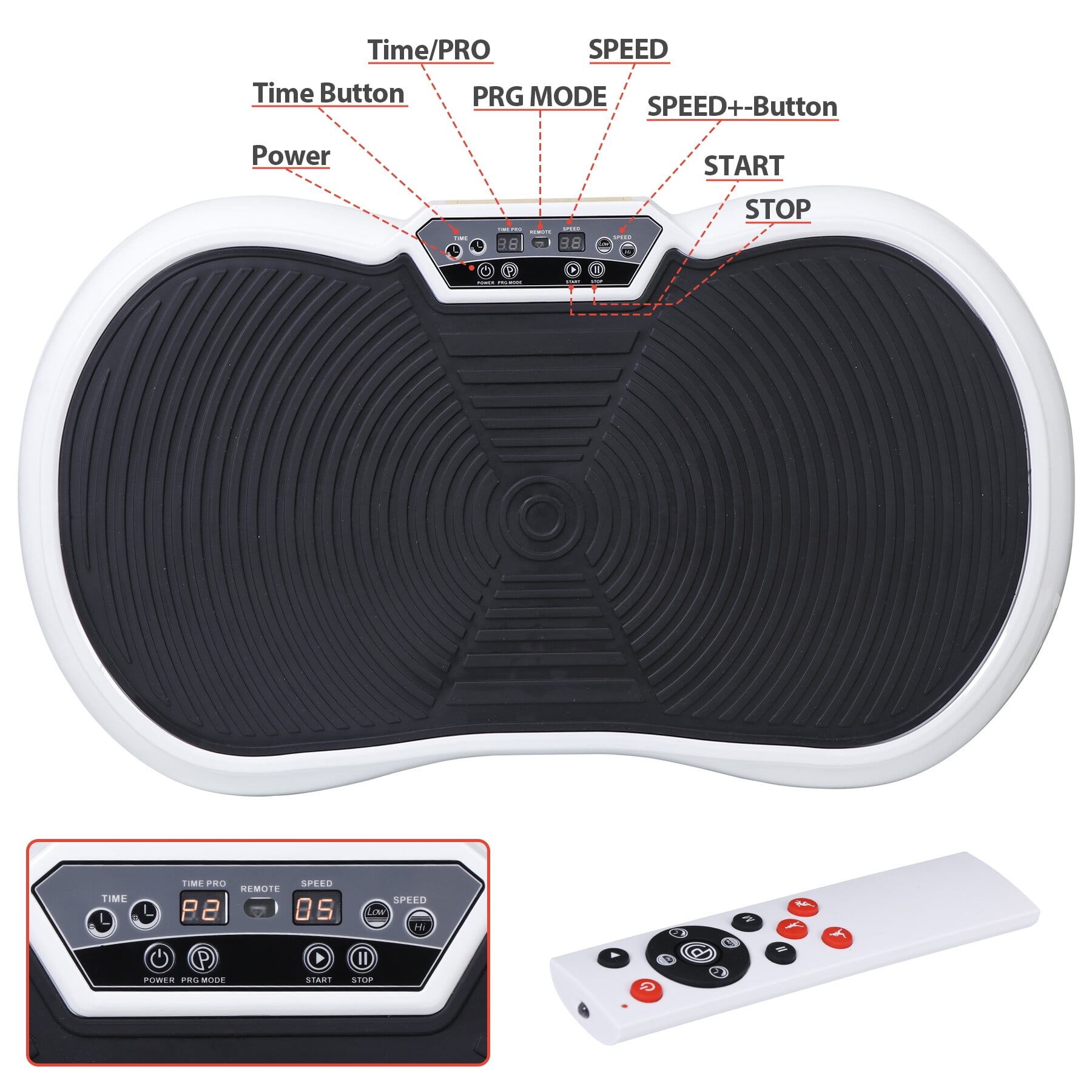 ZENY Vibration Plate Exercise Machine Bluetooth Adjustable Vibration Speed, White