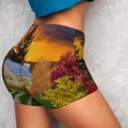 thumbnail image 4 of Haiem Fall Village Scenery No Front Seam Biker Shorts for Women Yoga Workout Gym Bike Shorts with Tummy Control Moisture-Wicking-, 4 of 9