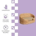 thumbnail image 3 of THE LICKER STORE Curvy 28.5" x 17.25" Classic Handwoven Rattan Pet Bed with Machine-Washable Cushion, Light Brown, DBD1000B, 3 of 5